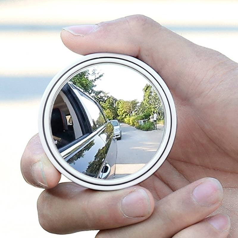 2 Pçs/set Ajustável HD Vidro Convexo Carro Motocicleta Espelho Ponto Cego  Para Estacionamento Espelho Retrovisor Sombra Chuva